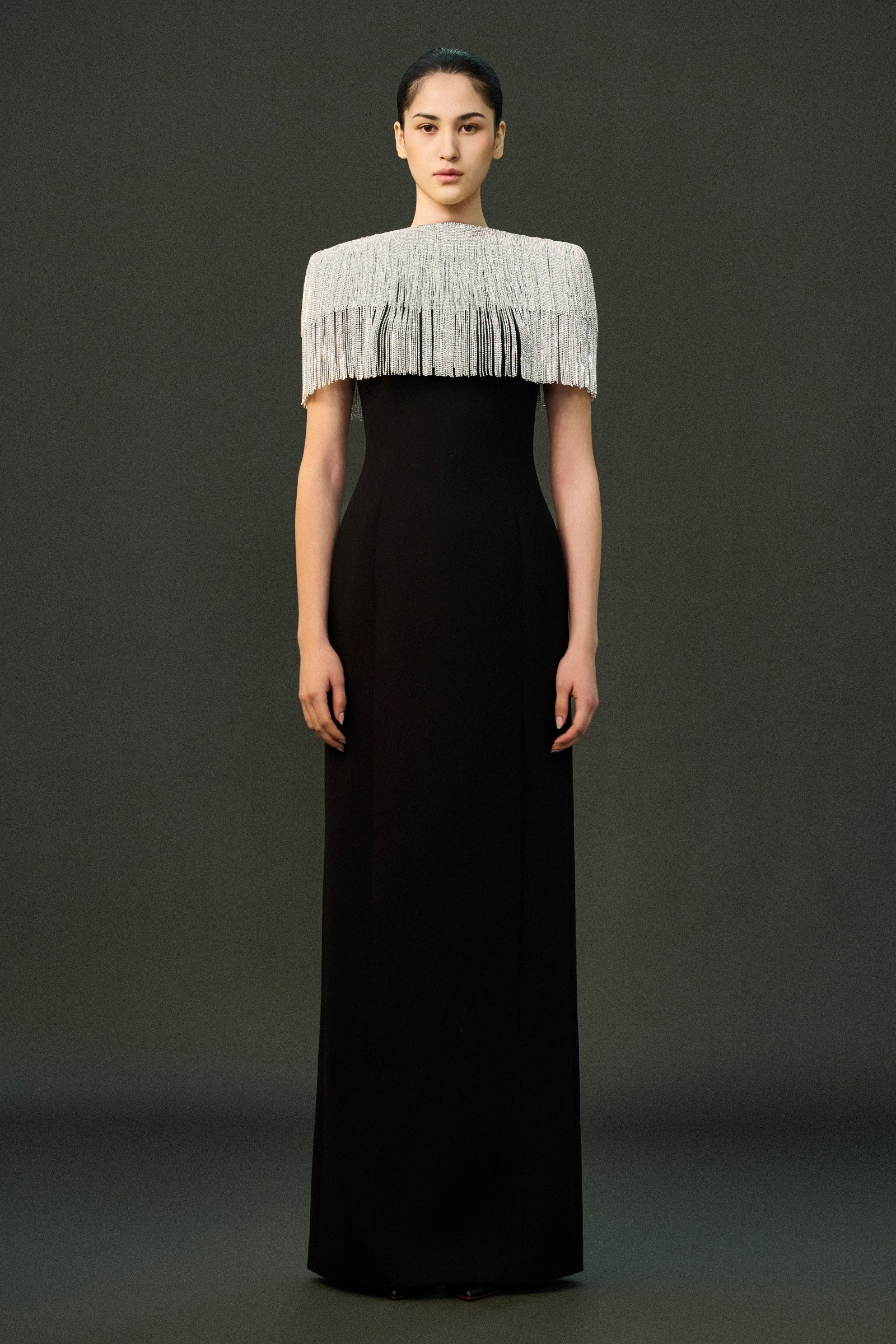 Women's Sable Fringe Maxi Dress Black S/M/L/XL/Customize MEAN BLVD