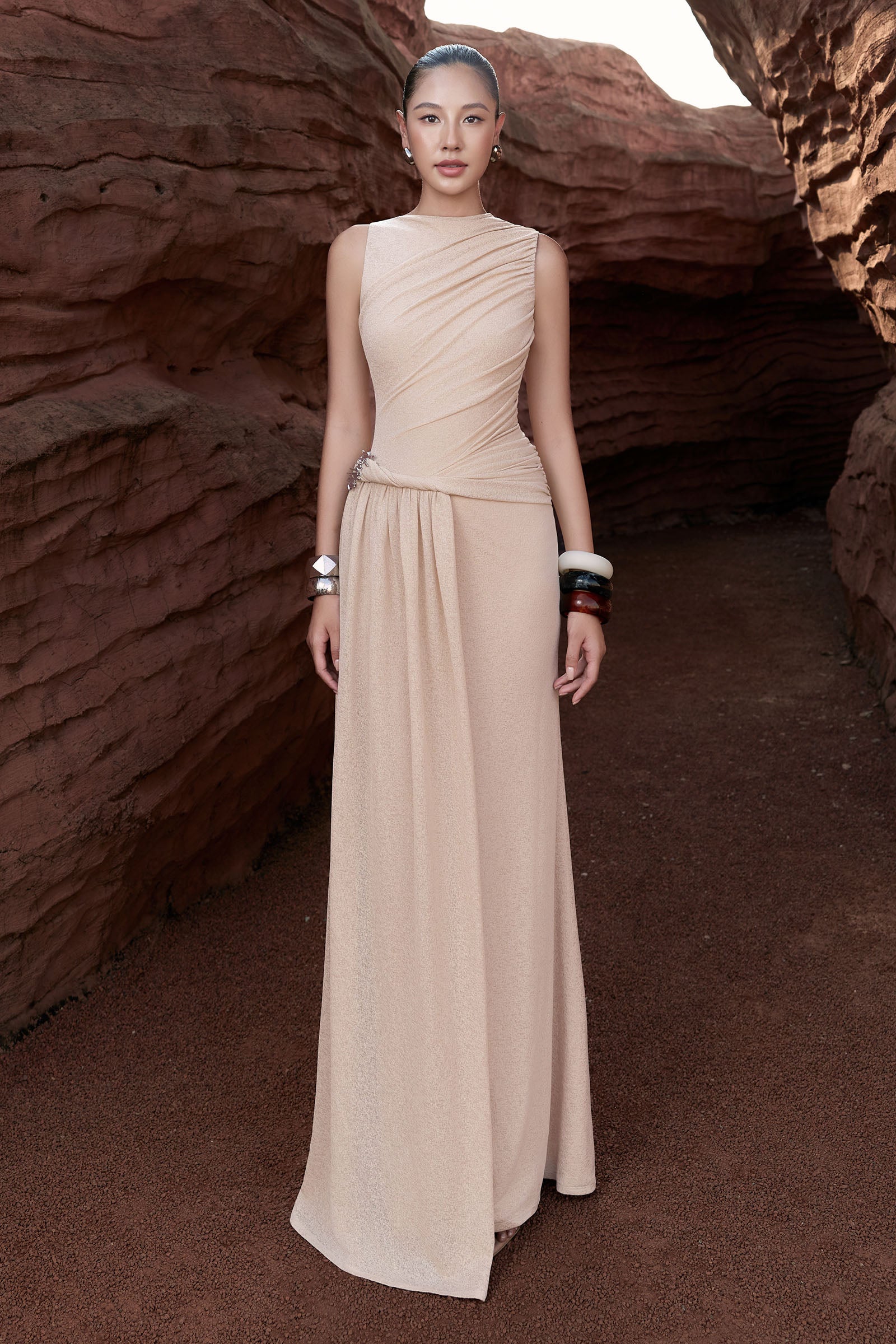 Sablea Draped Maxi Dress - MEAN BLVD