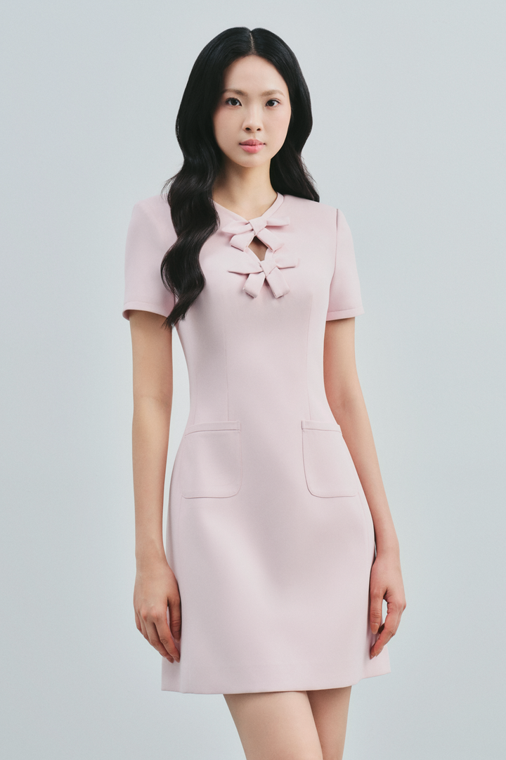 Safiyah Keyhole Ribbon Mini Dress - MEAN BLVD