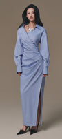 Sailing Asymmetric Neck Maxi Dress - MEAN BLVD