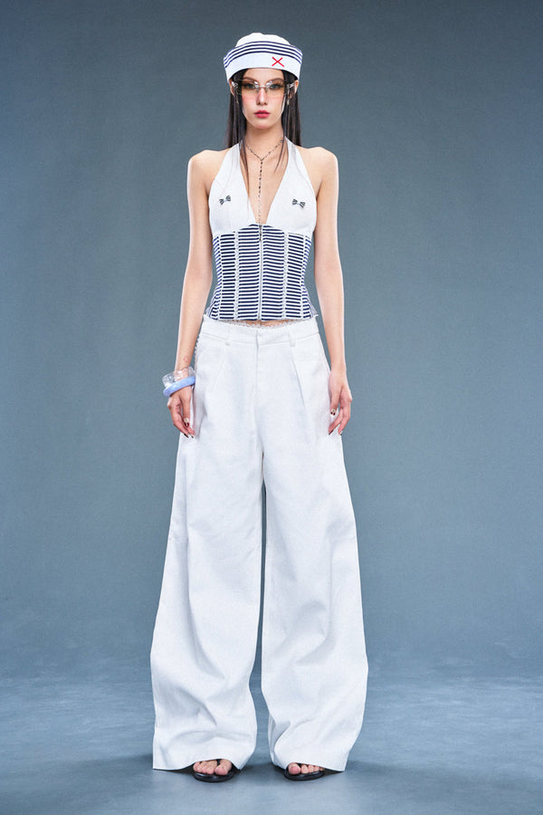 Sailor Halter Neck Ribbon Top - MEAN BLVD