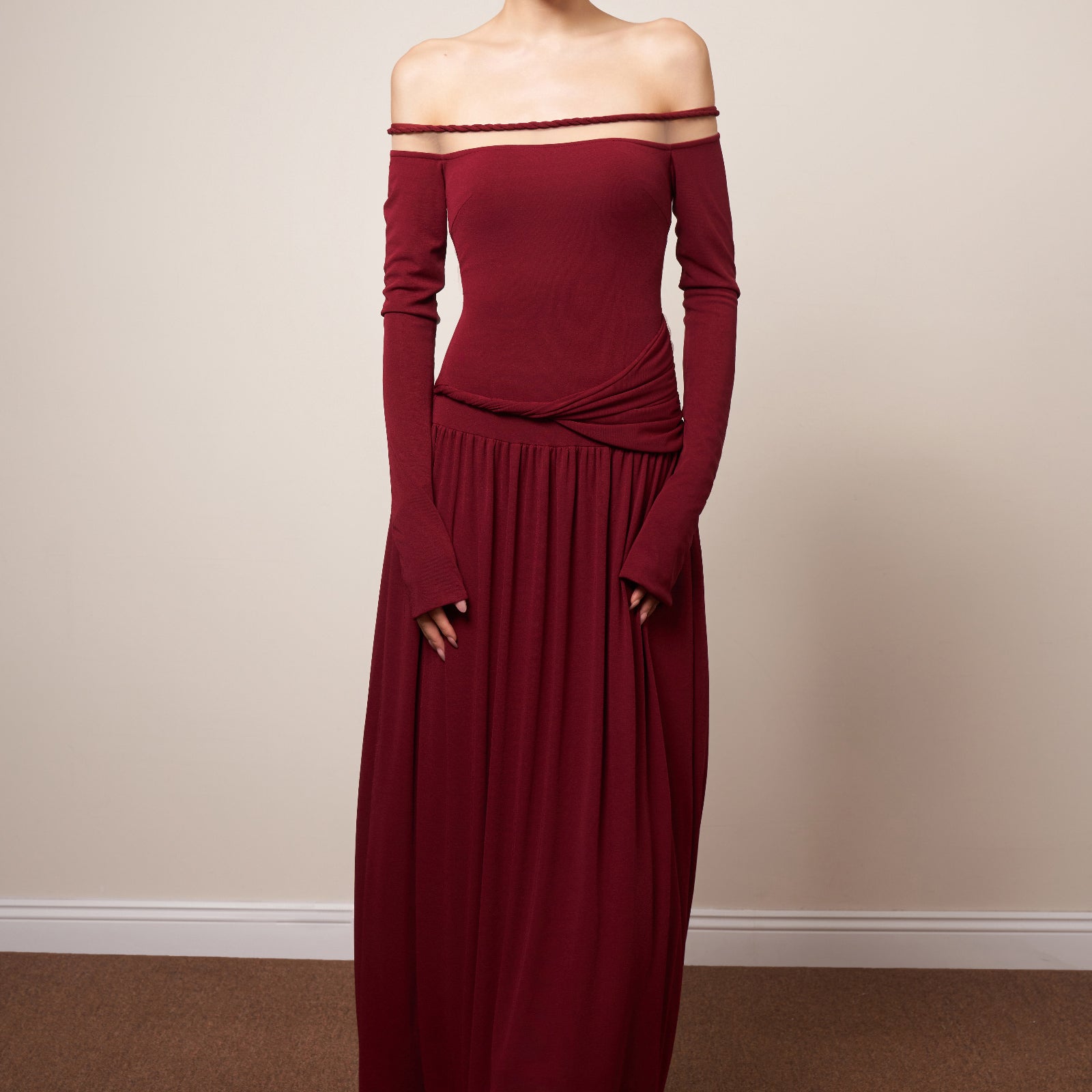 Sandra Off-Shoulder Maxi Dress - MEAN BLVD