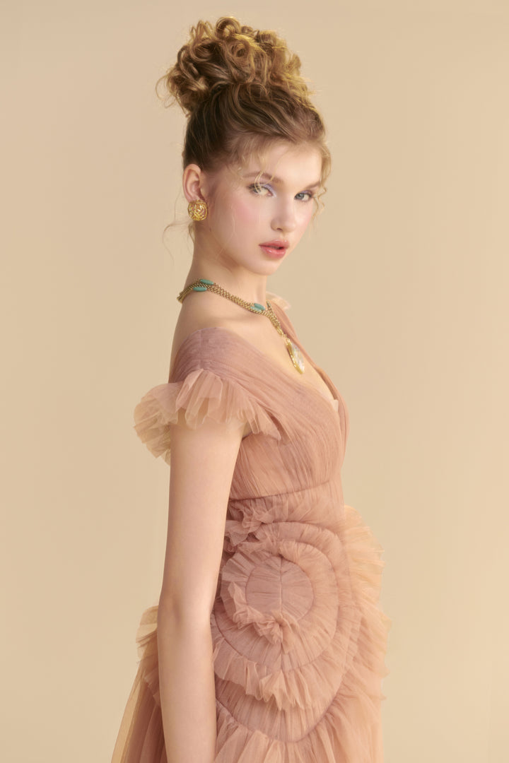 Saphara V-Neck Ruffle Maxi Dress - MEAN BLVD