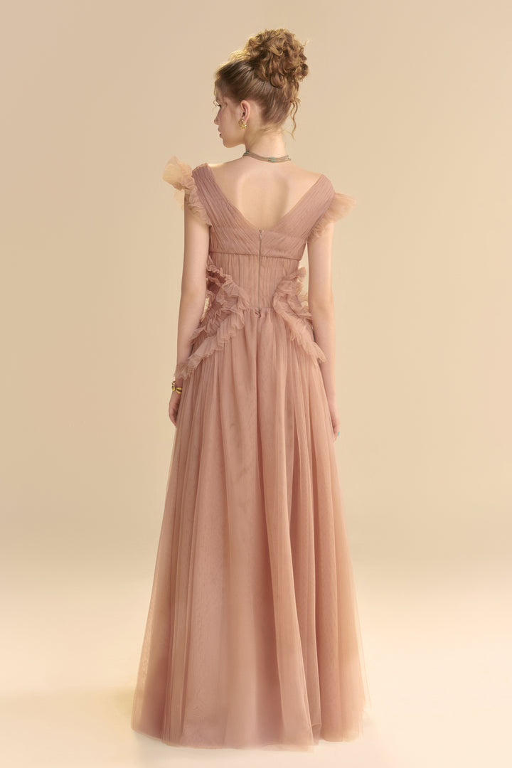 Saphara V-Neck Ruffle Maxi Dress - MEAN BLVD