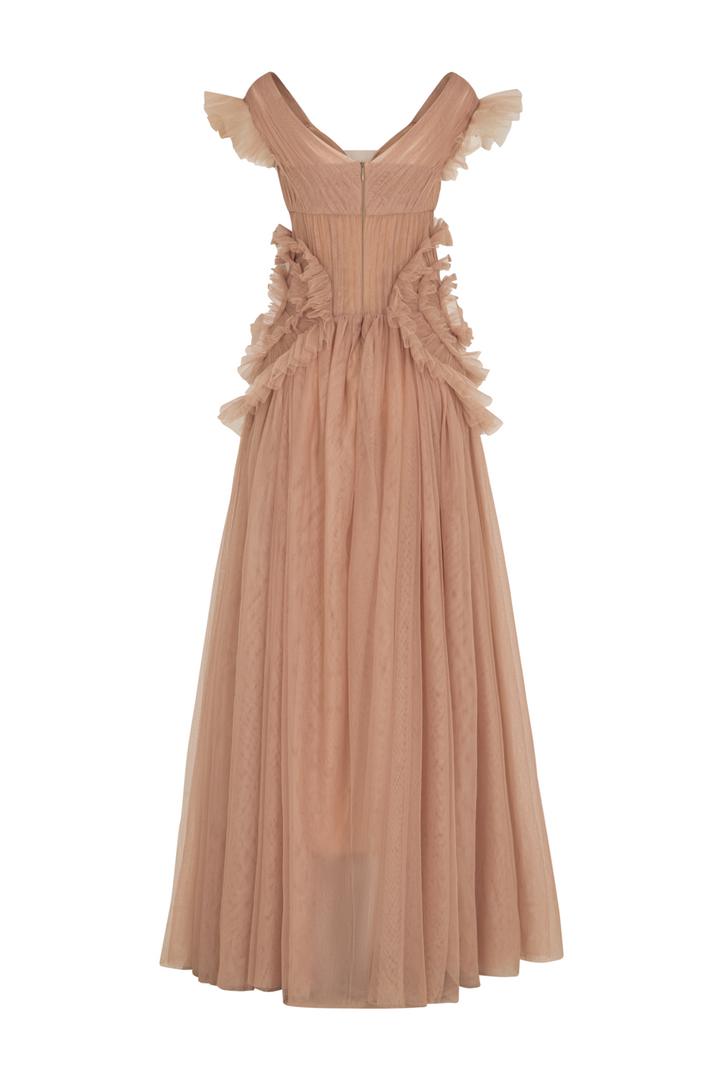 Saphara V-Neck Ruffle Maxi Dress - MEAN BLVD