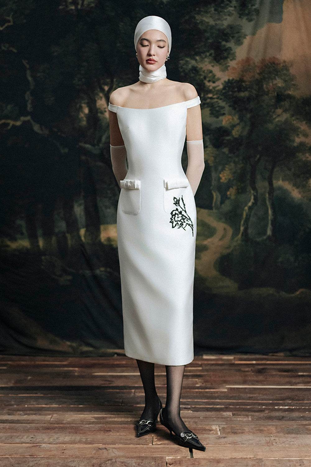 Saudade Off-Shoulder Midi Dress - MEAN BLVD