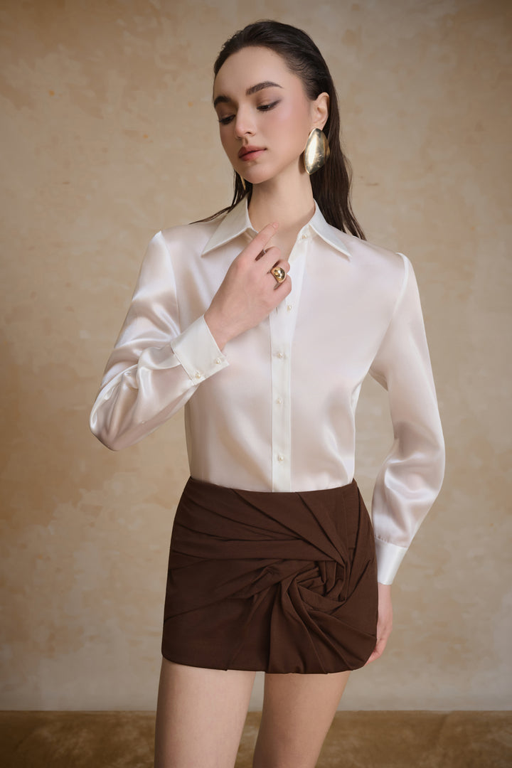 Scarlet Cuff Sleeve Organza Shirt - MEAN BLVD