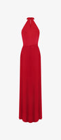 Diablo Scarlet Plunging Neckline Silk Gown 4