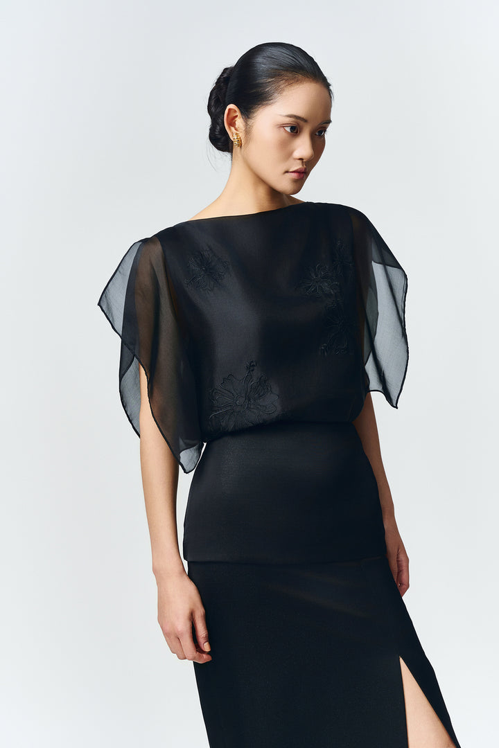 Scarlett Butterfly Sleeve Embroidery Top - MEAN BLVD