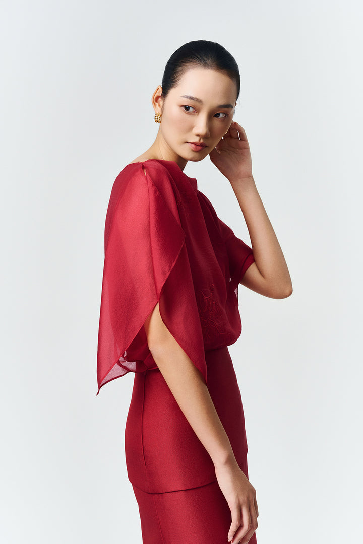 Scarlett Butterfly Sleeve Embroidery Top - MEAN BLVD