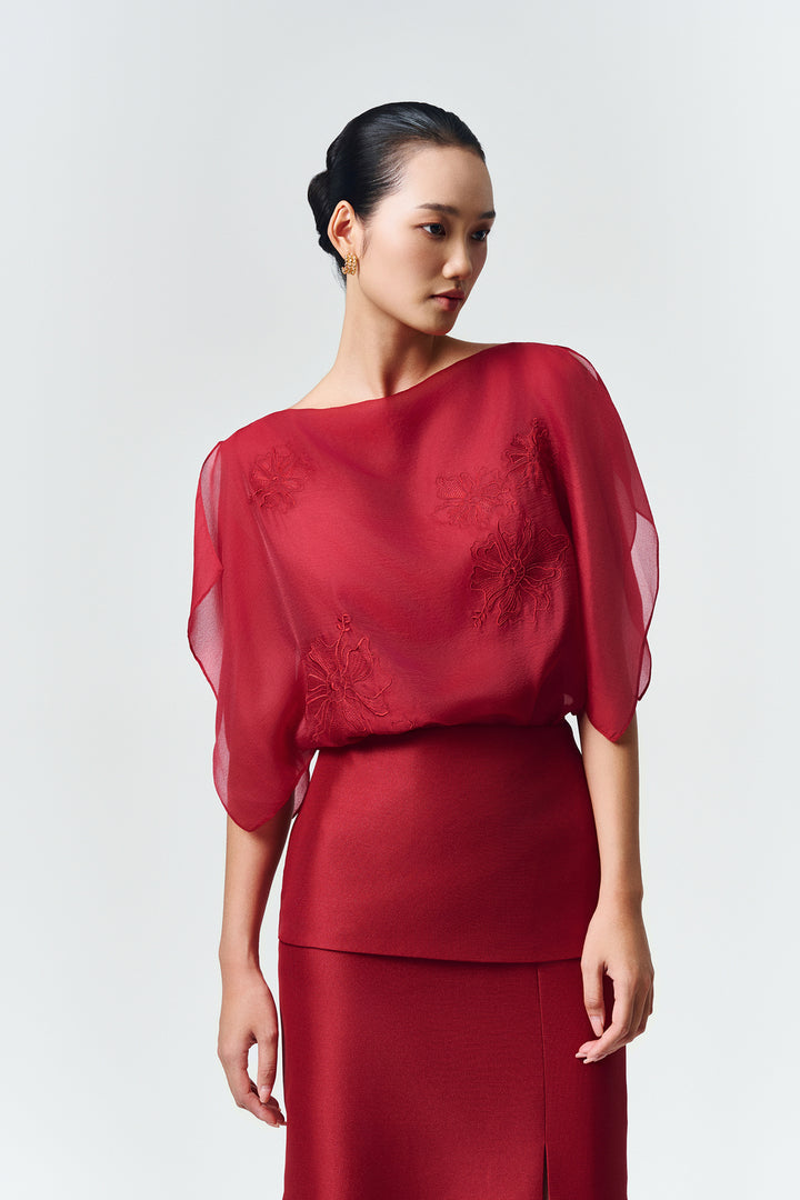 Scarlett Butterfly Sleeve Embroidery Top - MEAN BLVD