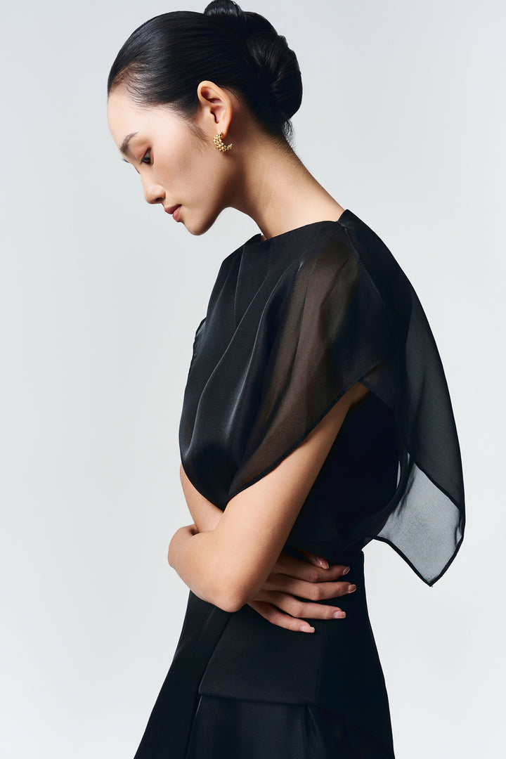 Scarlett Butterfly Sleeve Silk Midi Dress - MEAN BLVD