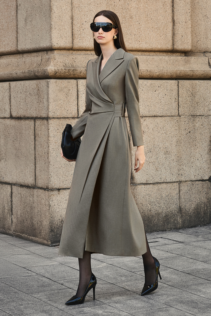 Sela V-Neck Draped Maxi Dress - MEAN BLVD