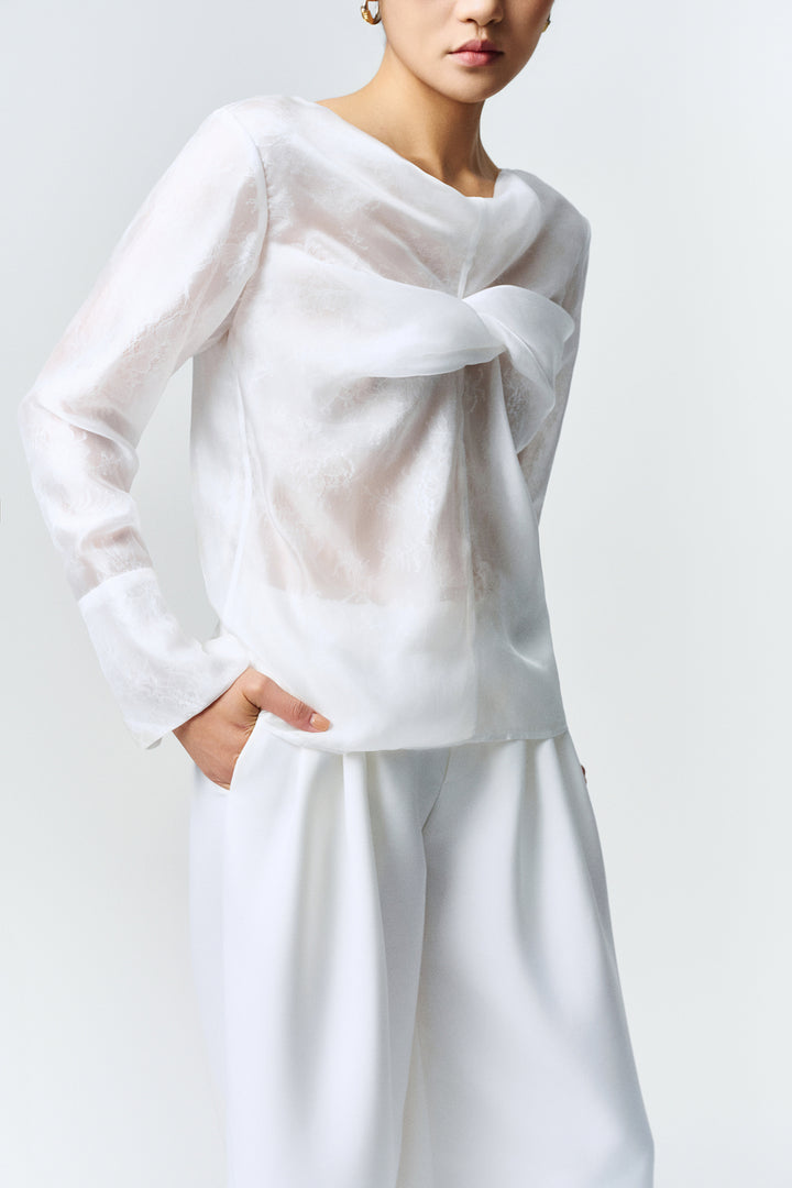 Selene Boat Neck Draped Top - MEAN BLVD