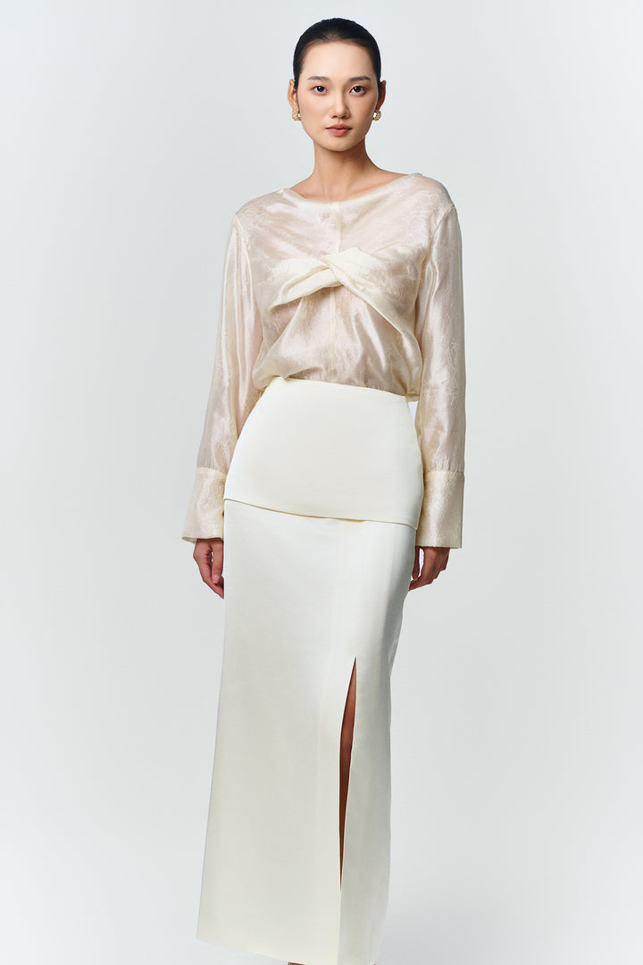 Selene Boat Neck Draped Top - MEAN BLVD