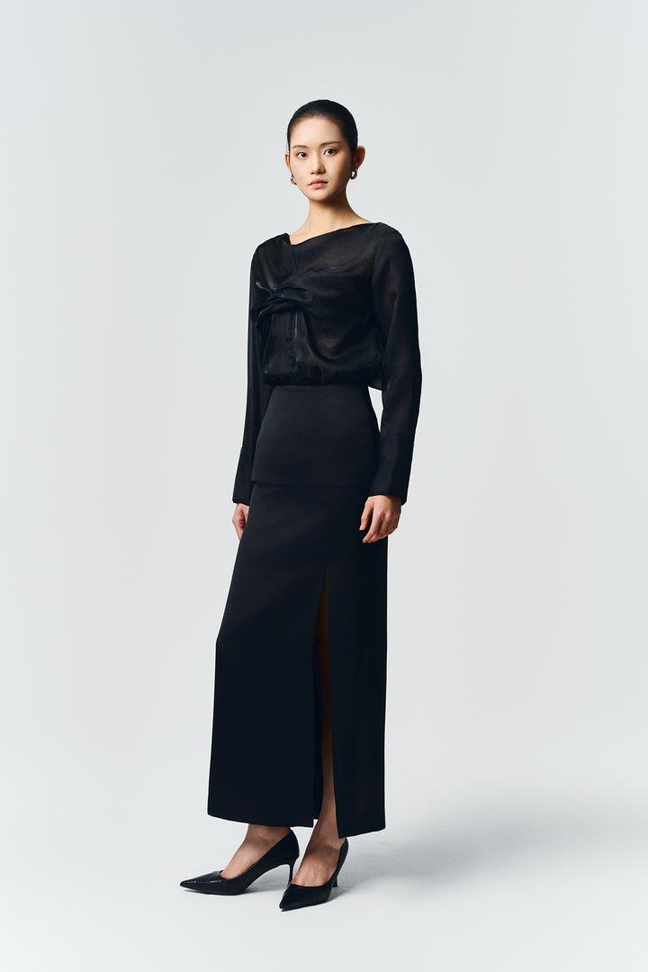 Selene Boat Neck Draped Top - MEAN BLVD