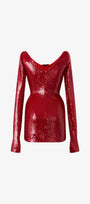Enchantress Sequin Long Sleeve Floral Appliqué Mini Dress 2