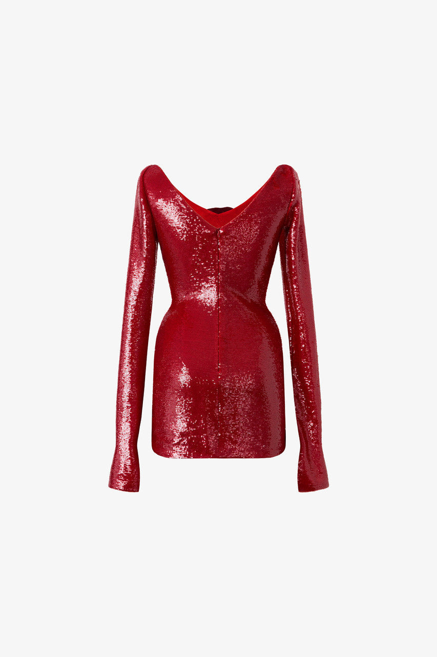 Enchantress Sequin Long Sleeve Floral Appliqué Mini Dress 2
