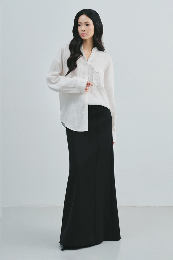 Seraphina Mandarin Linen Shirt - MEAN BLVD