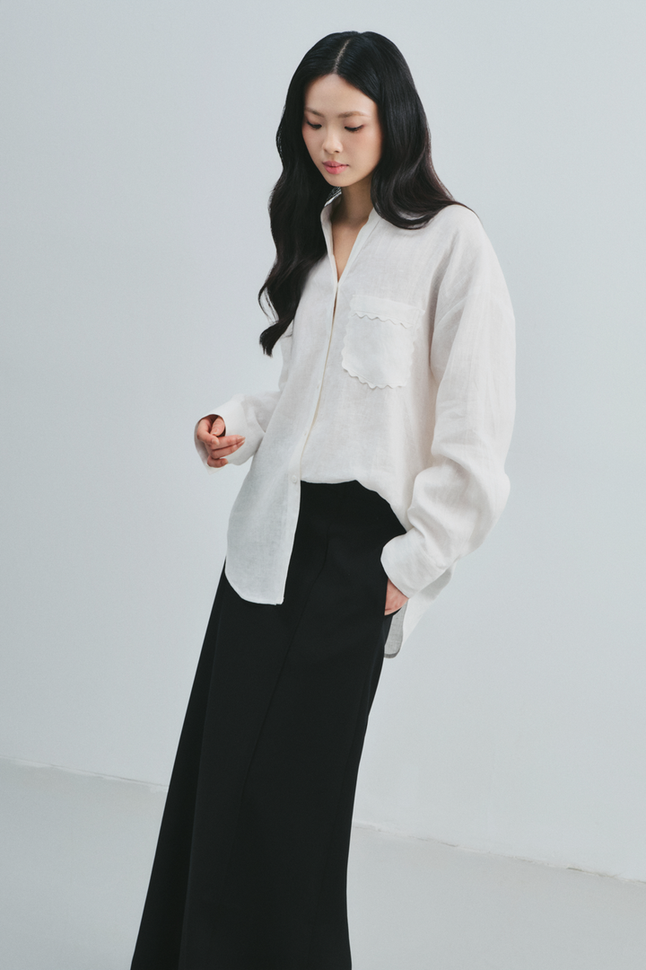 Seraphina Mandarin Linen Shirt - MEAN BLVD