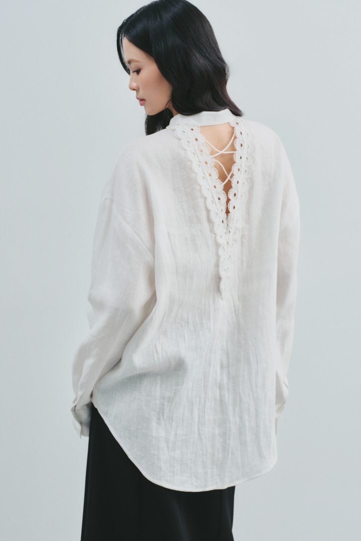 Seraphina Mandarin Linen Shirt - MEAN BLVD