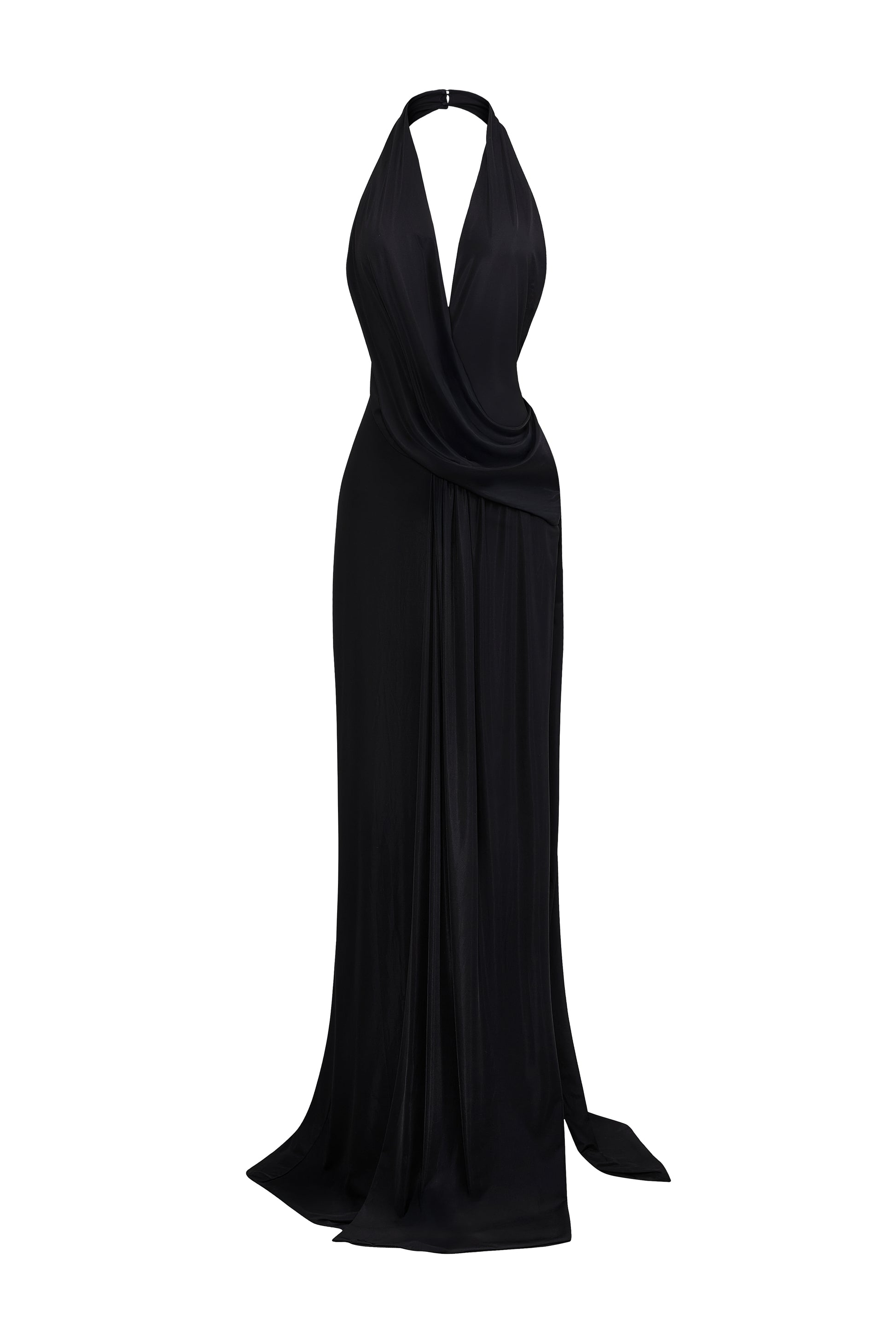 Women's Seraphine Halter Maxi Dress Black Customize MEAN BLVD