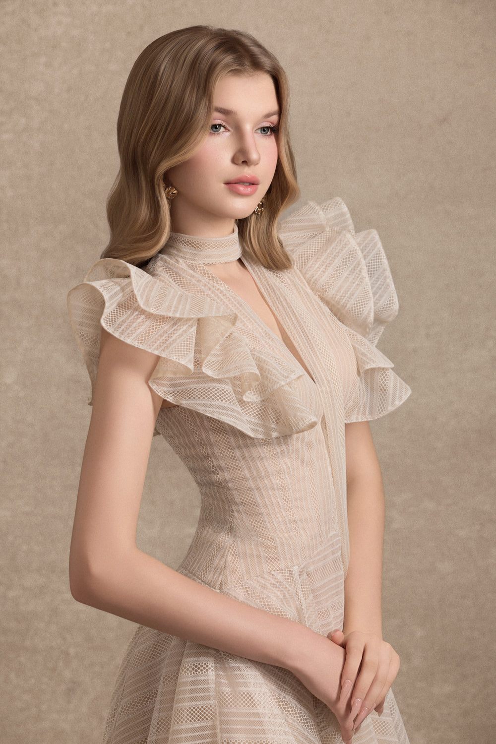 Seraphine Scarf Draped Knee Length Dress - MEAN BLVD