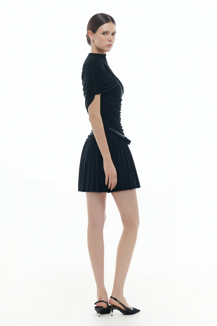 Serena Cape Draped Mini Dress - MEAN BLVD