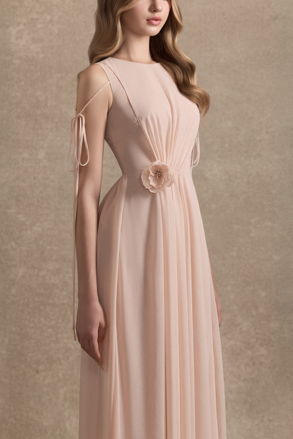 Serena Sleeveless Gathering Maxi Dress - MEAN BLVD