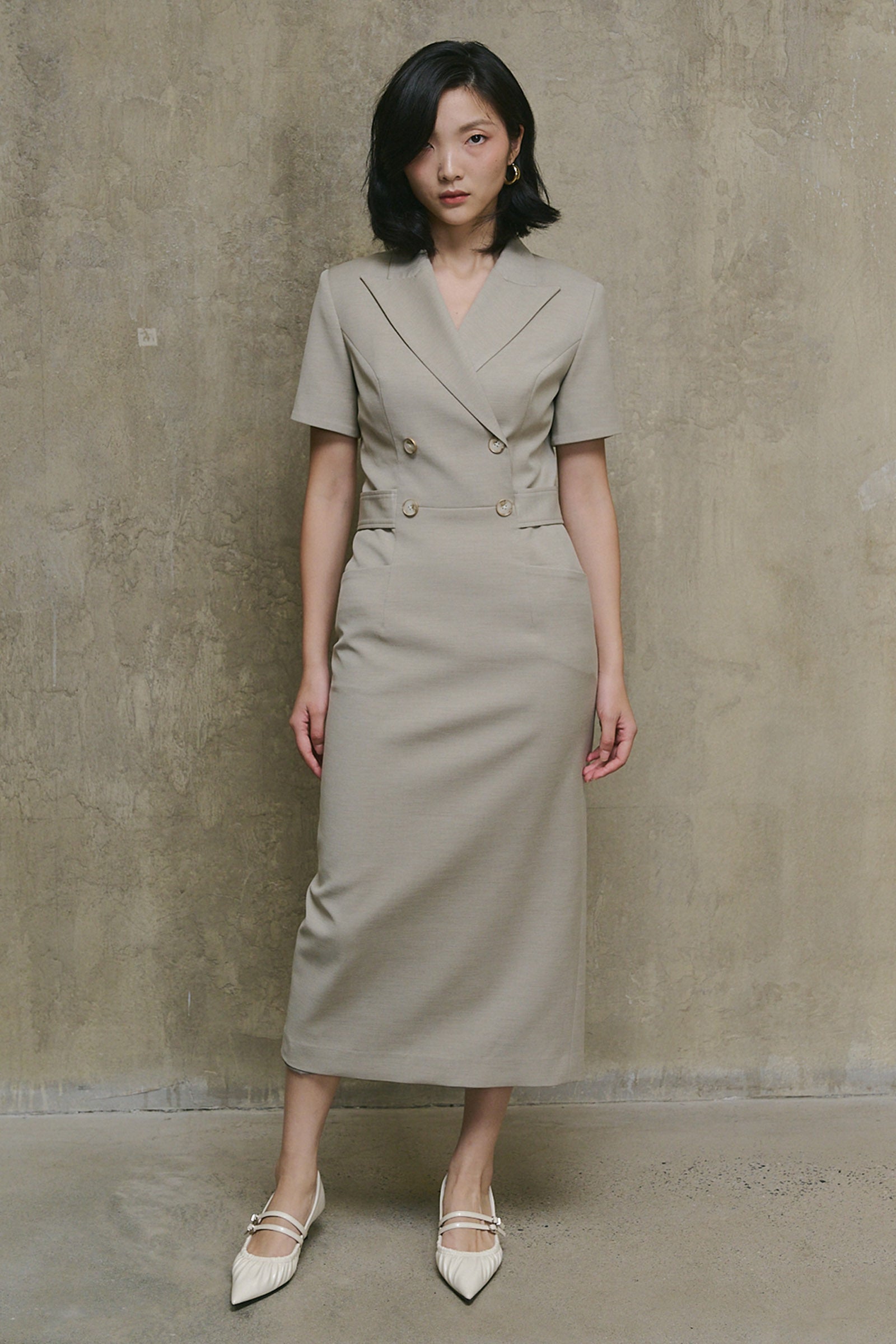 Serene Notch Neck Midi Dress - MEAN BLVD