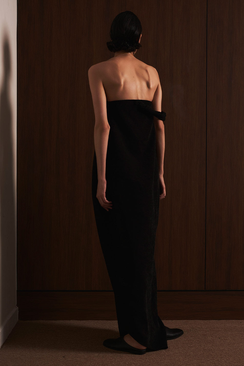 Nhung Cocoon Off-Shoulder Velvet Maxi Dress