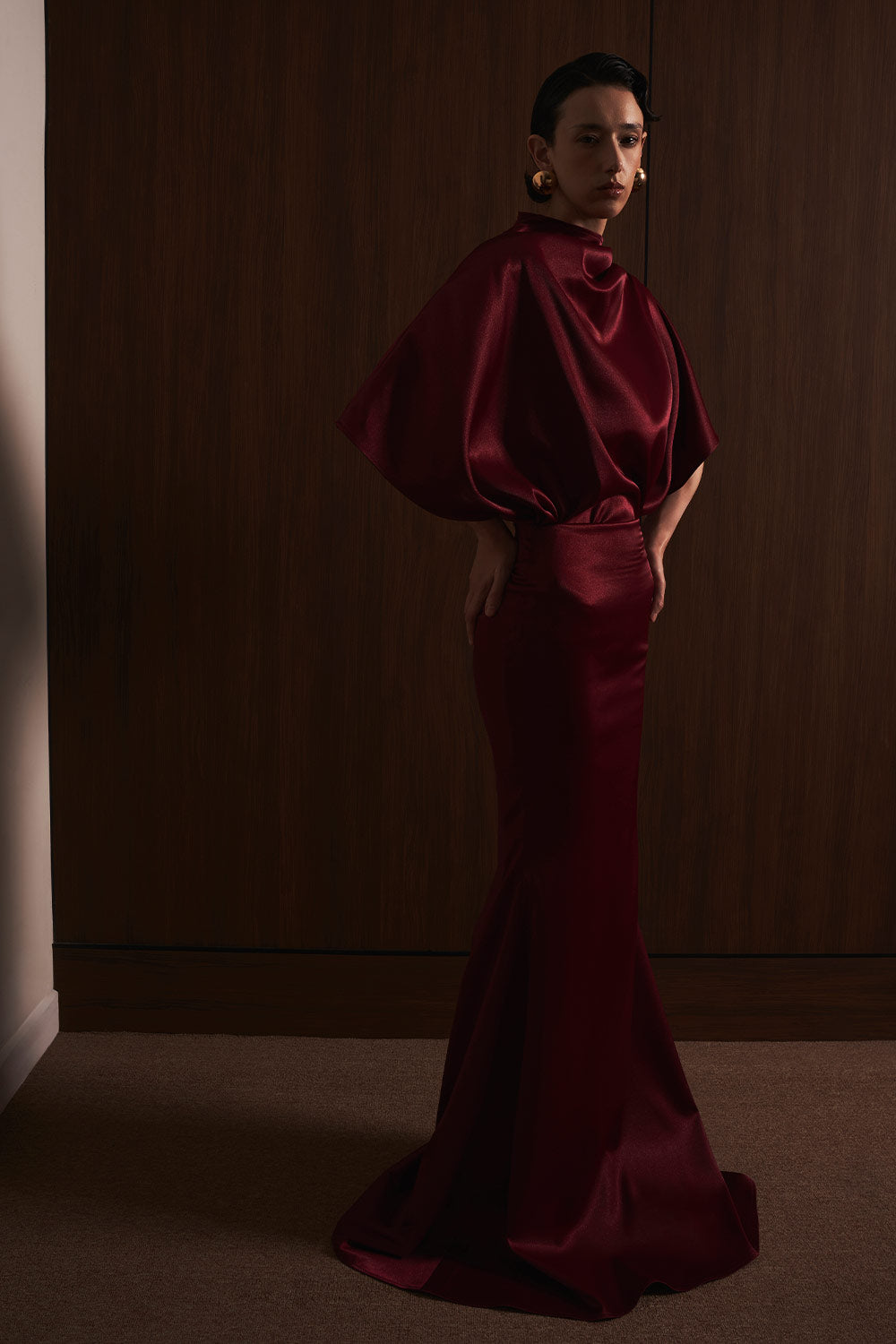 Xuan Di Straight Batwing Sleeved Satin Top