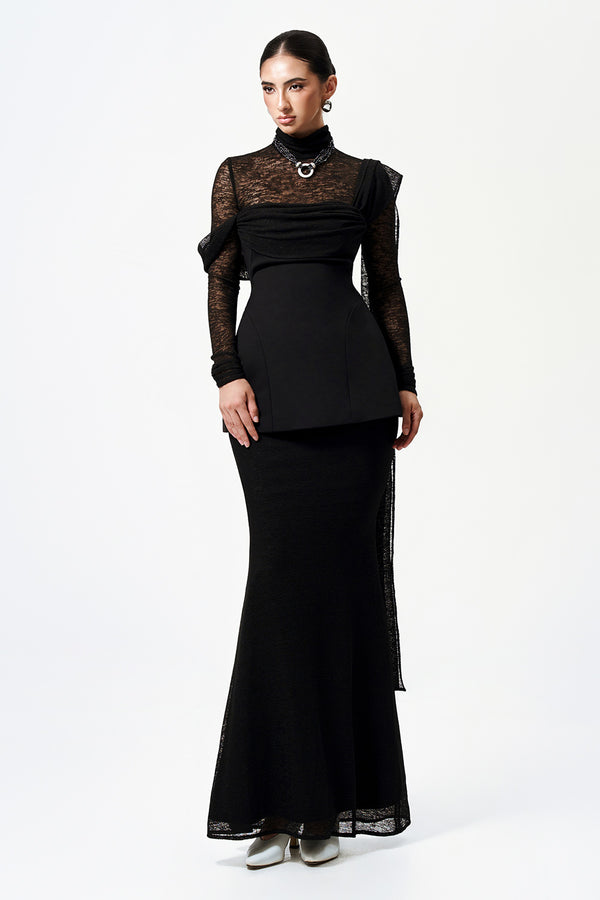 Myra Bodycon Turtle Neck Elastic Cotton Top