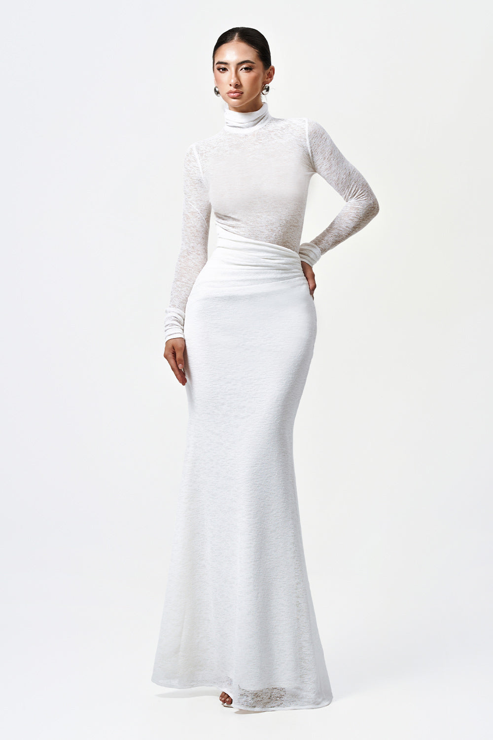 Myra Trumpet High Waist Elastic Cotton Maxi Skirt