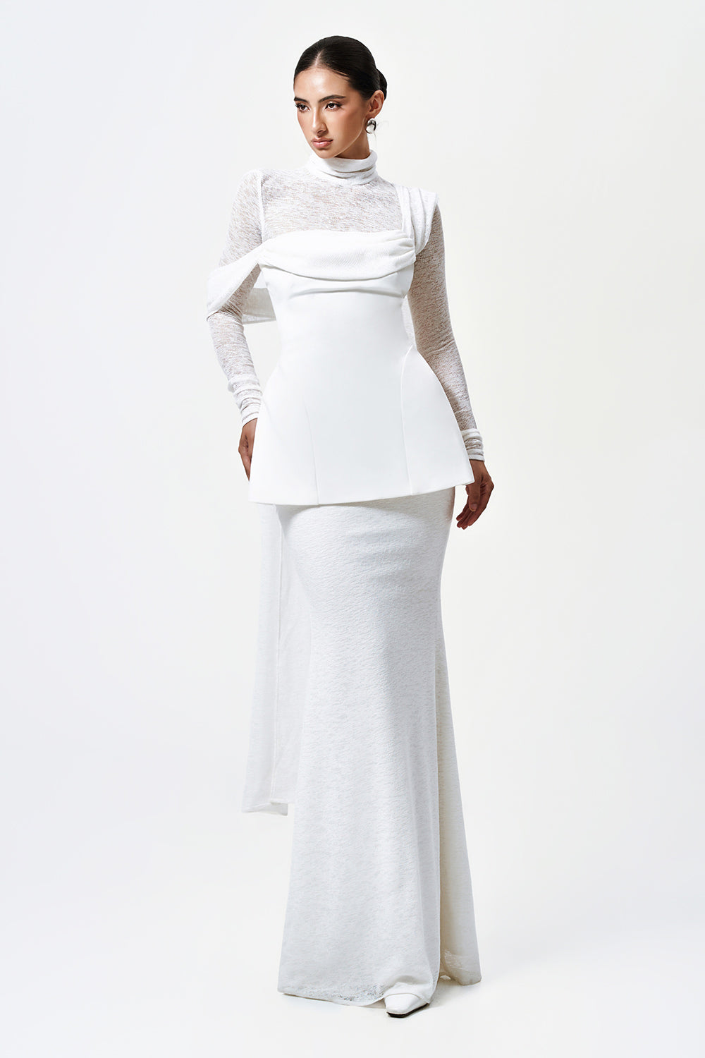 Elowen Peplum Extended Flap Cotton Spandex Top