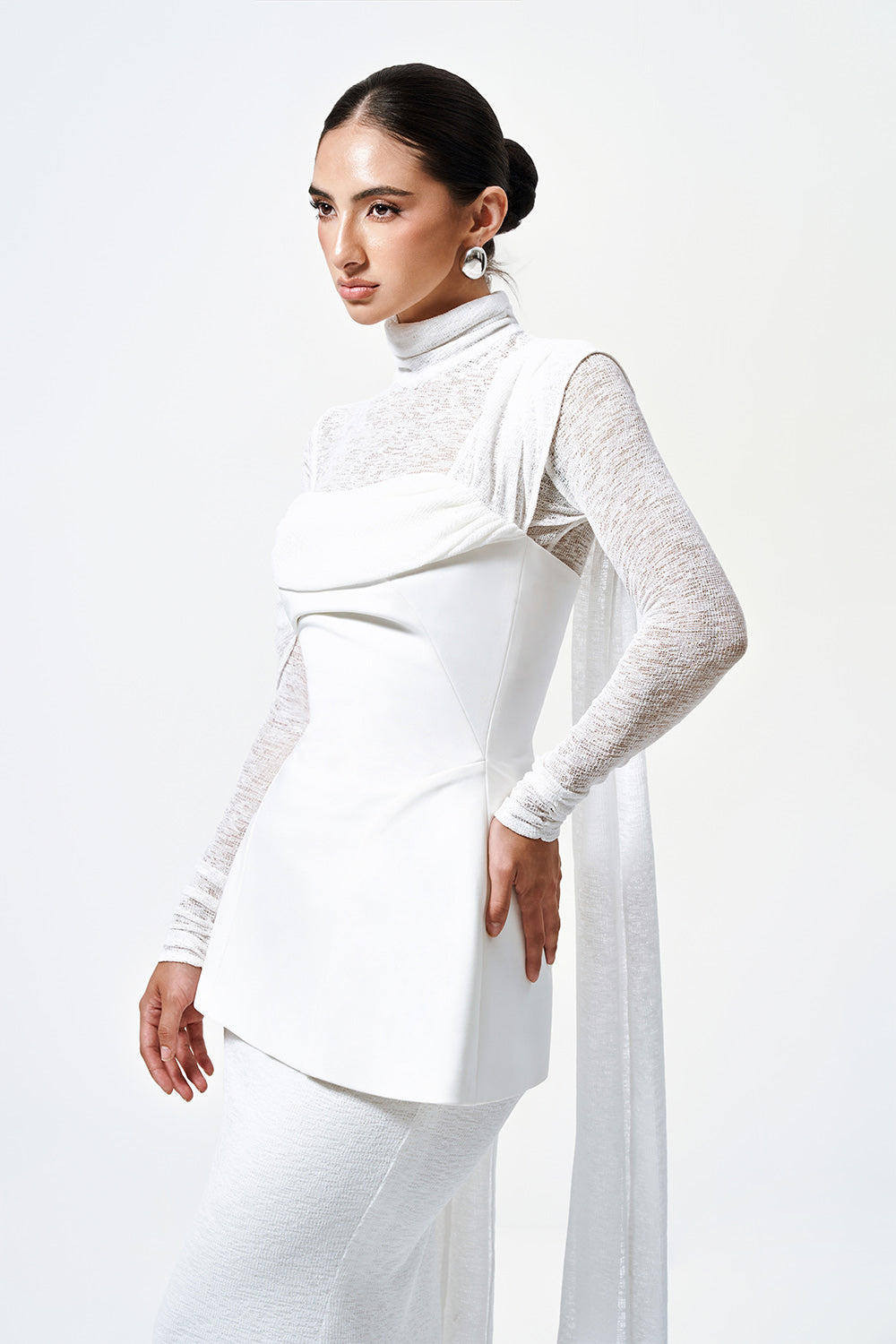 Elowen Peplum Extended Flap Cotton Spandex Top