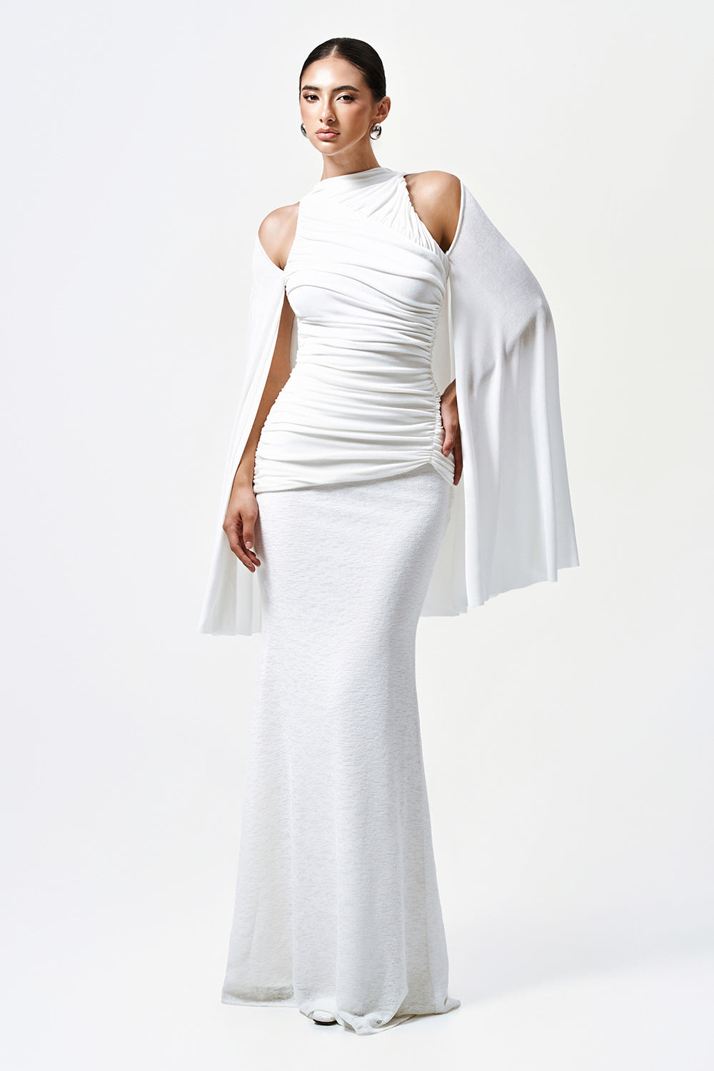 Myra Trumpet High Waist Elastic Cotton Maxi Skirt