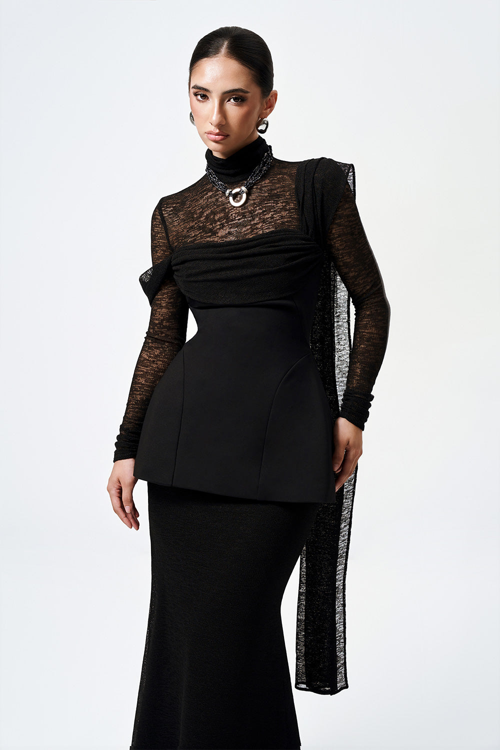 Myra Trumpet High Waist Elastic Cotton Maxi Skirt