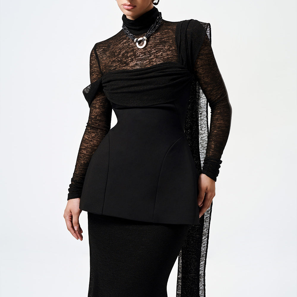 Elowen Peplum Extended Flap Cotton Spandex Top