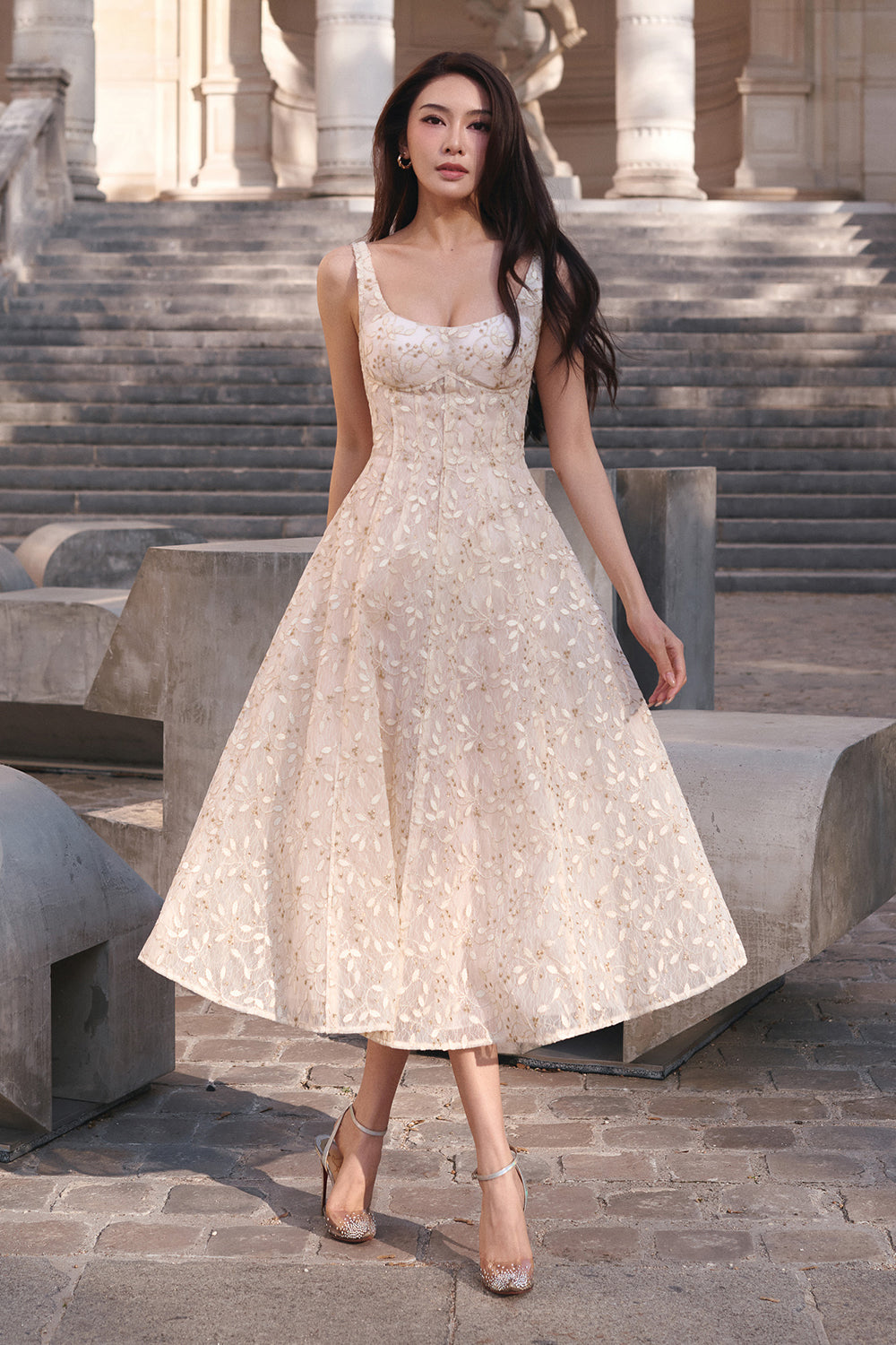 Sia Scoop Neck Midi Dress - MEAN BLVD