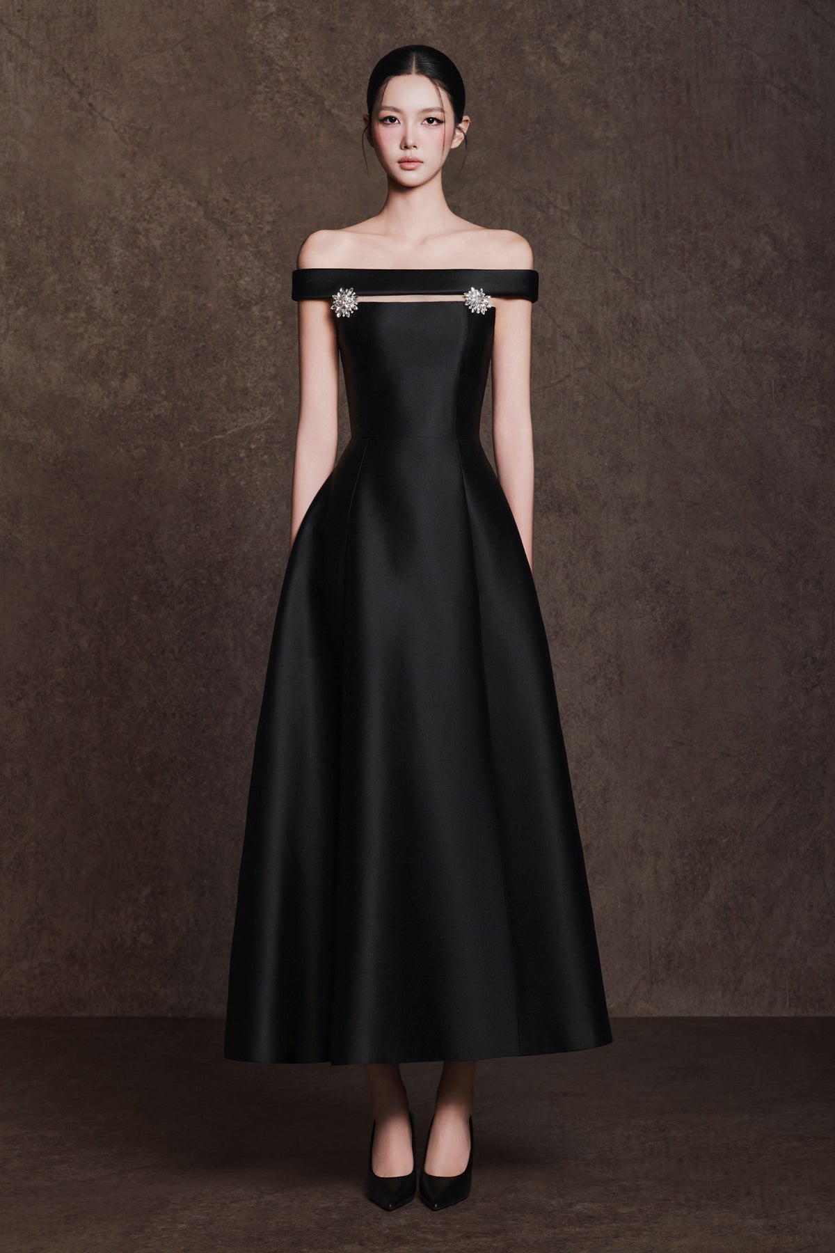 Sienna Off-Shoulder Midi Dress - MEAN BLVD
