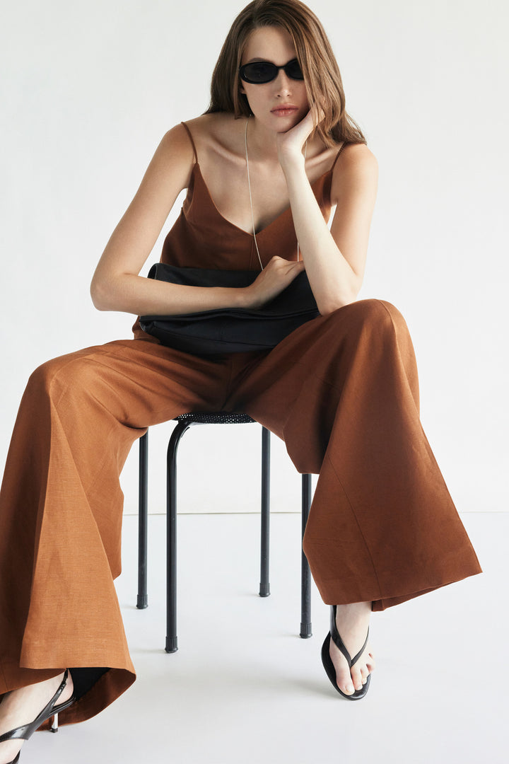 Sienna Straight Linen Pants - MEAN BLVD