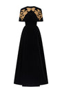 Crystal Ball Gown Embroidered Velvet Floor Length Set