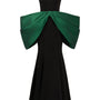 Aurelia Trumpet Bow Crepe Floor Length Dress