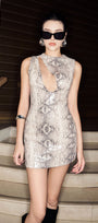 Snake-print Sequin Cutout Mini Dress 5