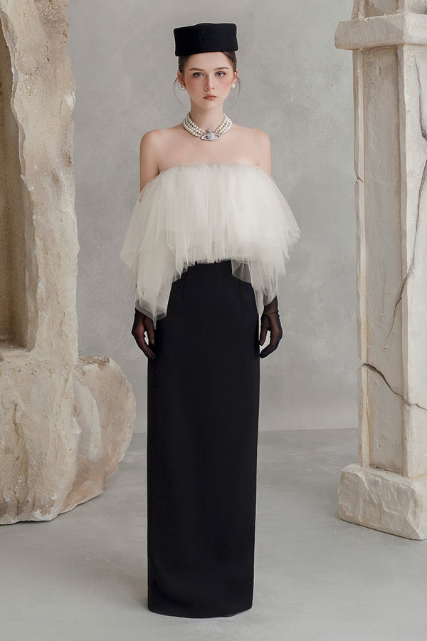 Sofia Straight Across Draped Maxi Dress - MEAN BLVD