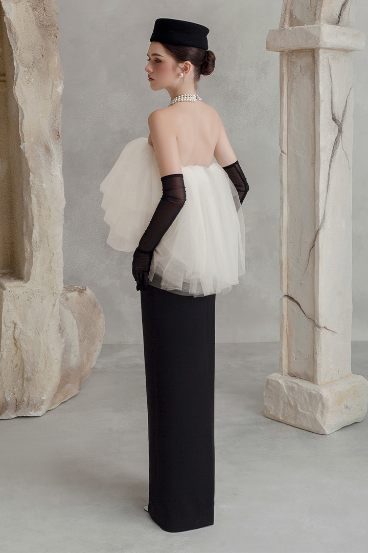 Sofia Straight Across Draped Maxi Dress - MEAN BLVD