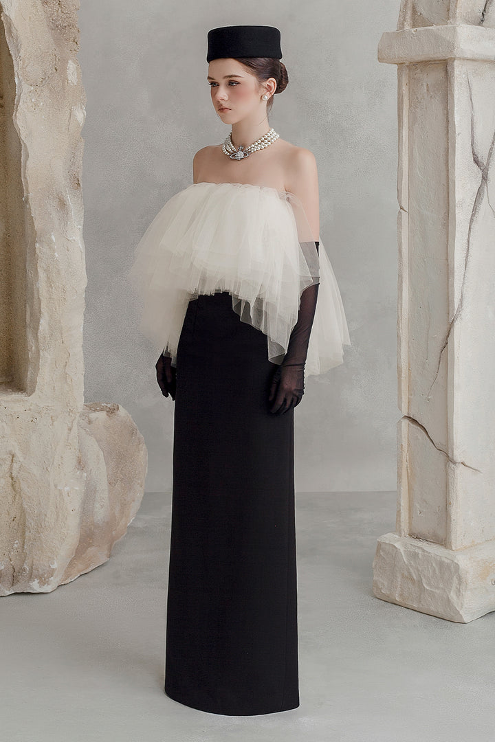 Sofia Straight Across Draped Maxi Dress - MEAN BLVD