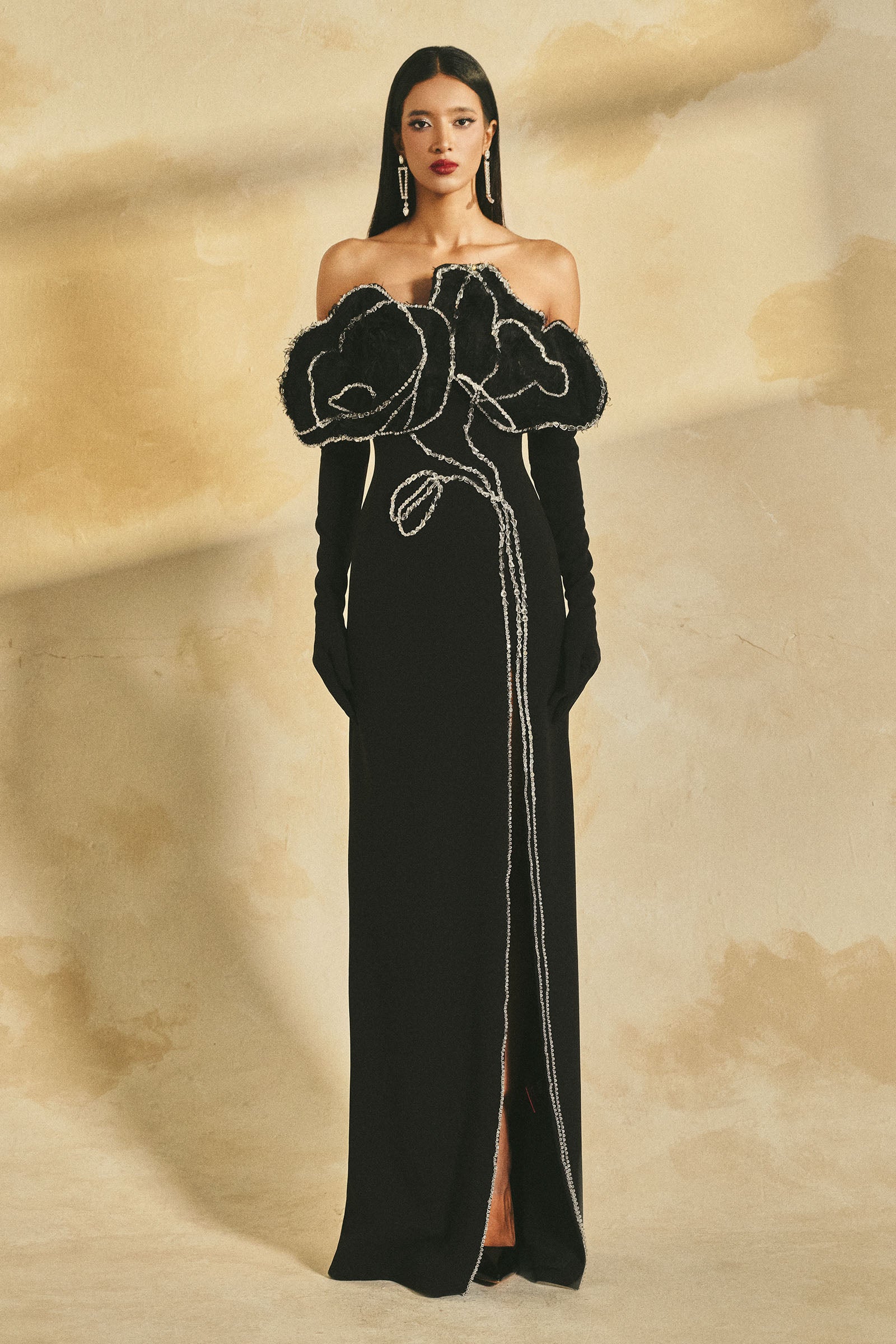 Sol Asymmetric Neck Maxi Dress - MEAN BLVD