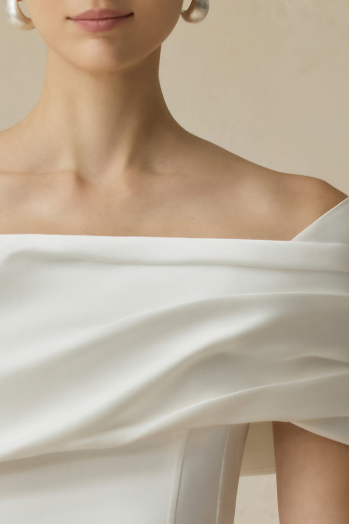 Solara Cold Shouder Sleeve Draped Maxi Dress - MEAN BLVD